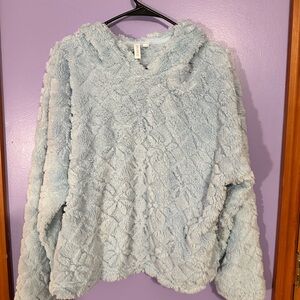 Cozy Light Blue Fuzzy Hoodie